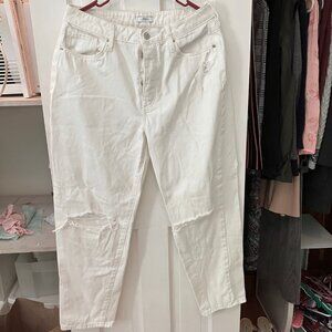 Forever 21 Premium Denim, White Distressed Jeans, Size 30